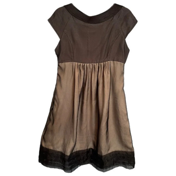 Max Mara 100% Silk Mini Dress Size 4 Black Sheer Cap Sleeve Layered Twilightcore - Picture 2 of 16